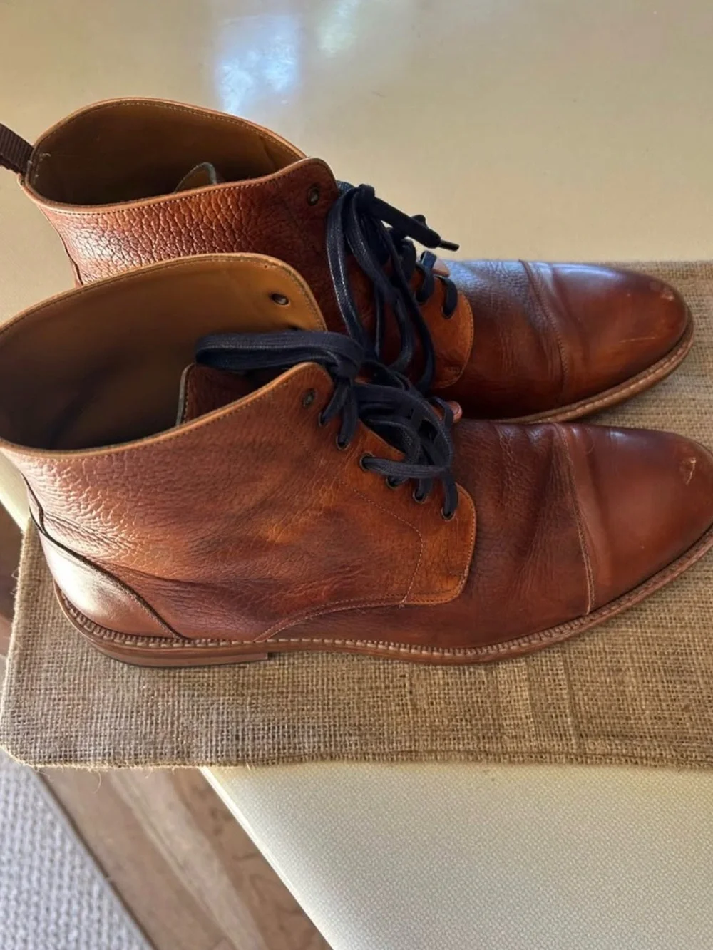 Taft Men's Brown Leather Cap-Toe Lace-Up Size 11 euro 45